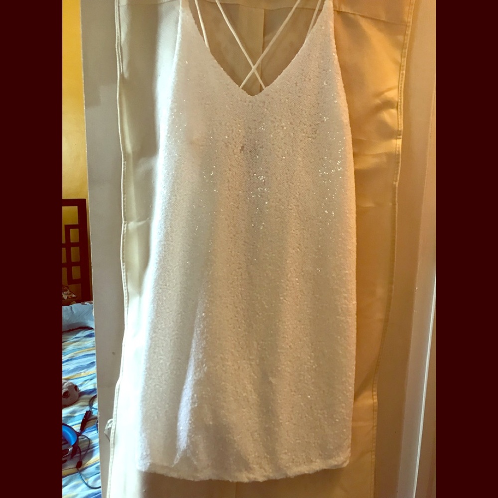Sequined dress with spaghetti straps